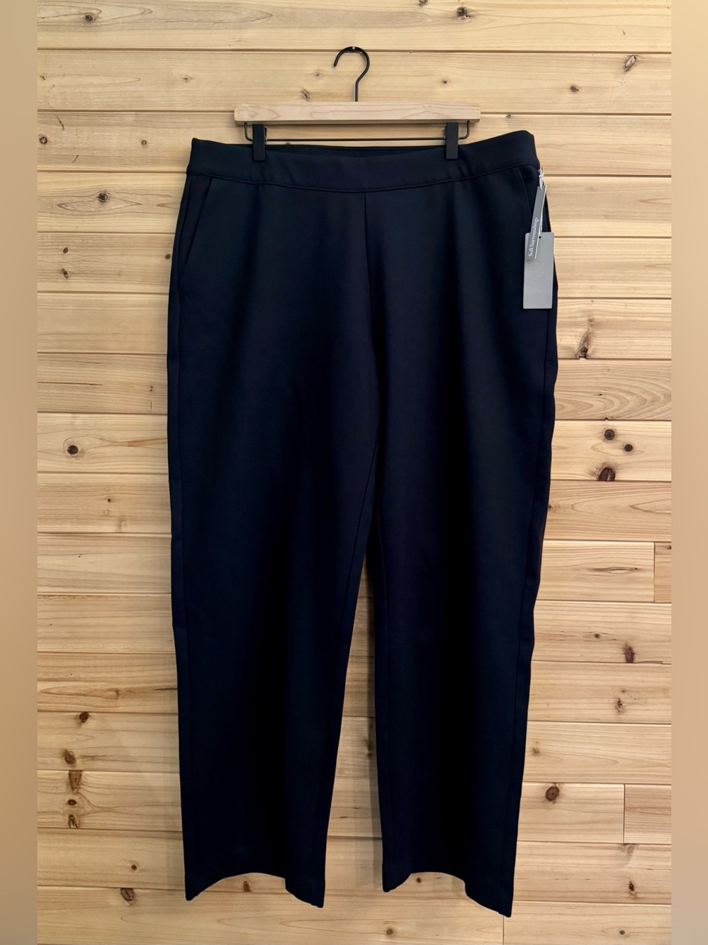 NWT Soft Surroundings 1X Elastic Pull On Ponte Straight Pants Business Casual